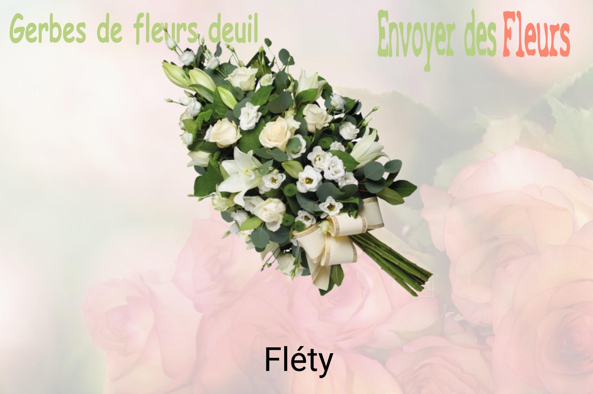 Gerbe de fleurs de deuil livrée à Fléty